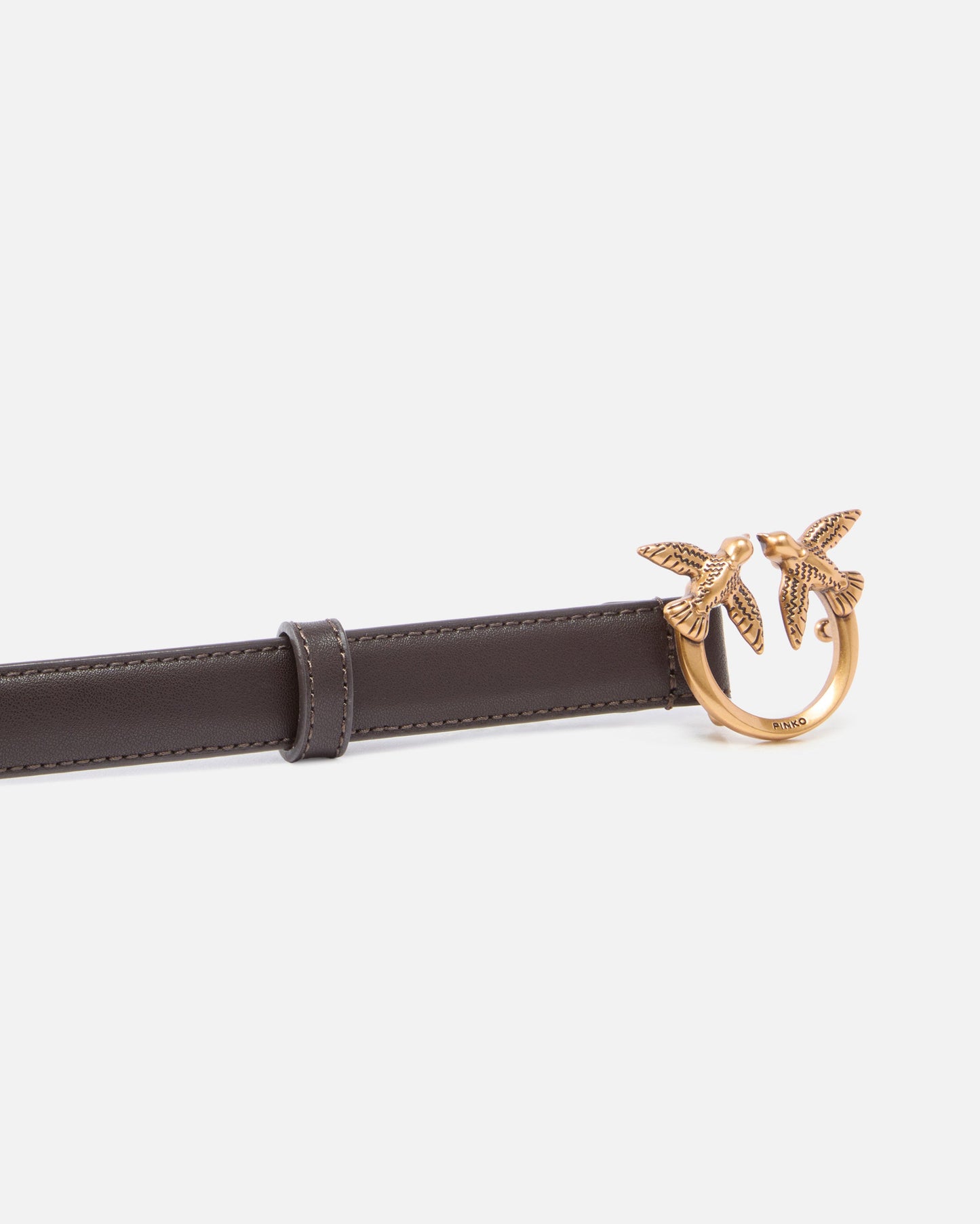 Love Birds thin leather belt 2cm