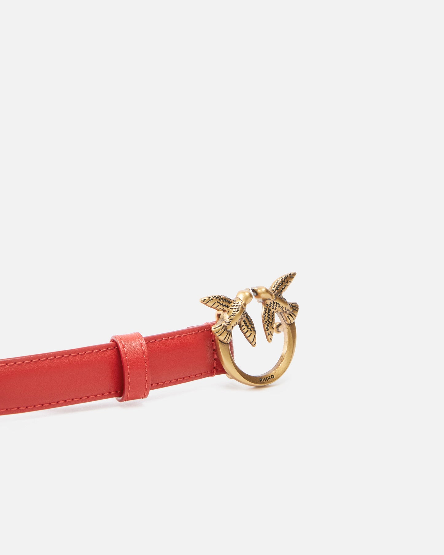 Love Birds thin leather belt 2cm