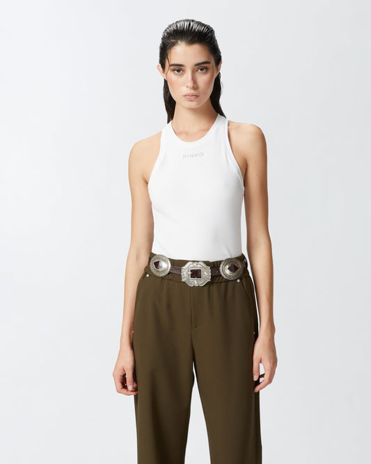 Ribbed camisole top with logo