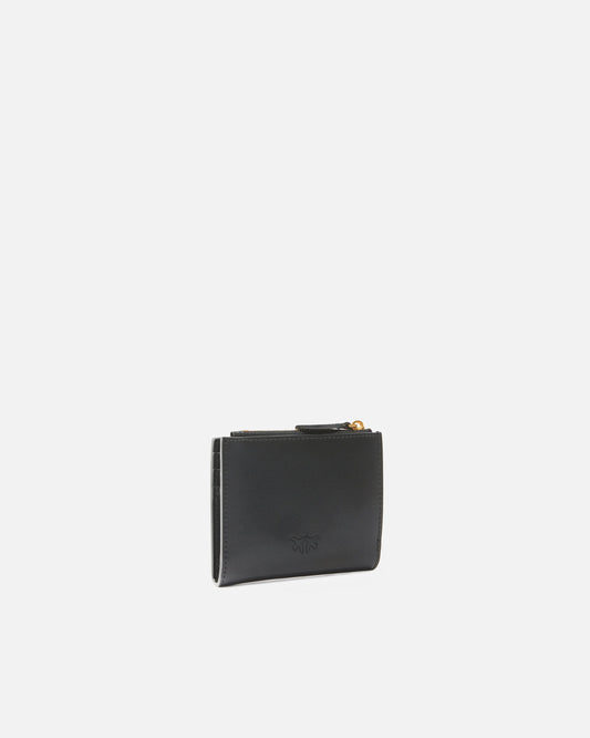 Small smooth leather wallet with logo