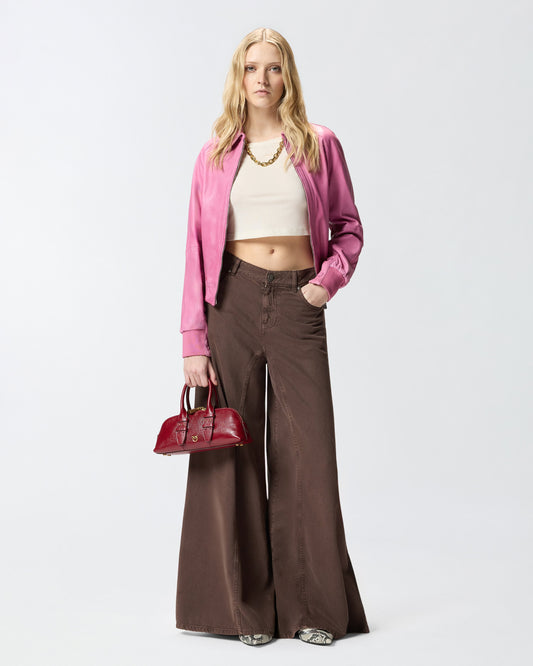 Bomber jacket in vintage leather
