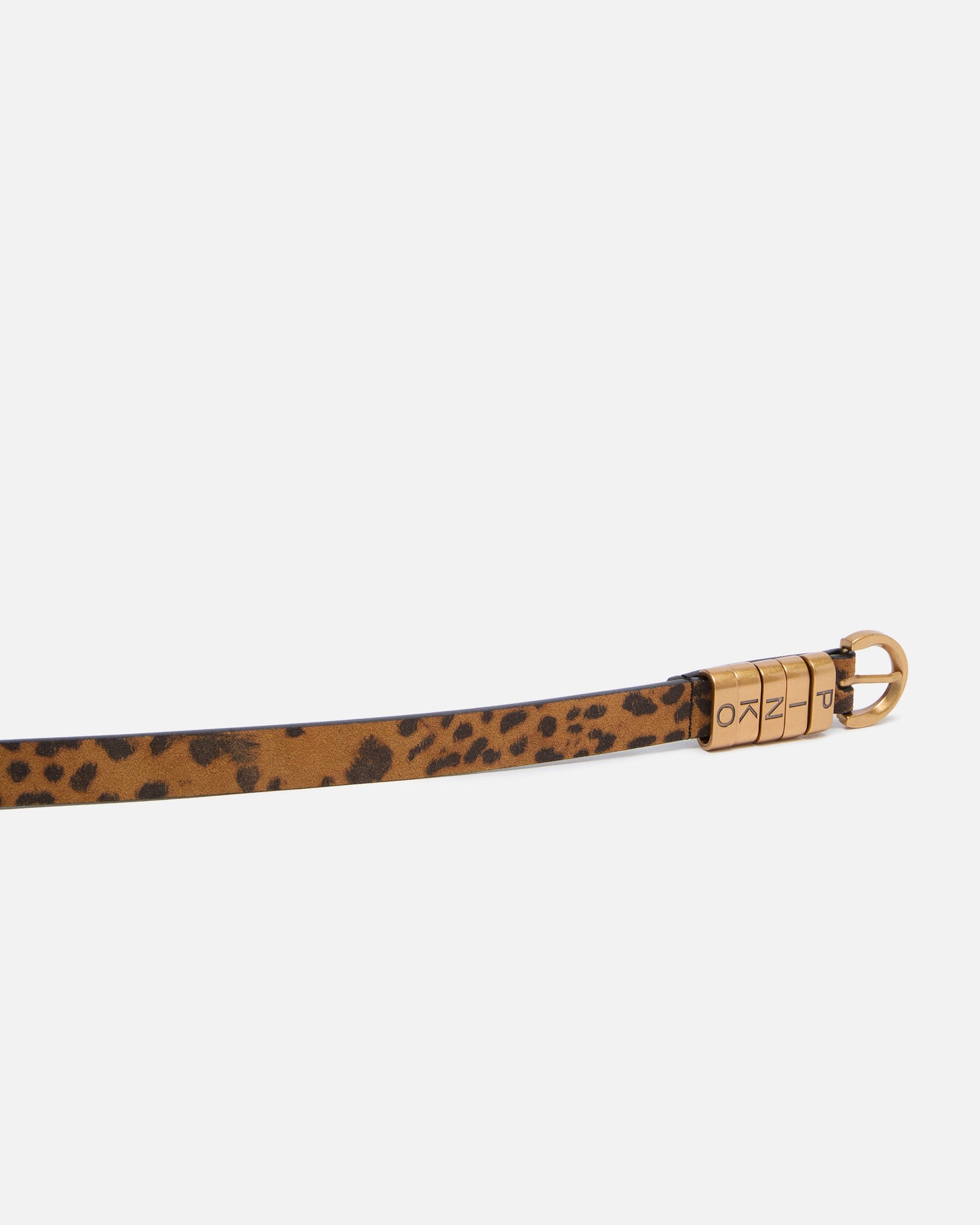 Suede belt with leopard print, 2cm