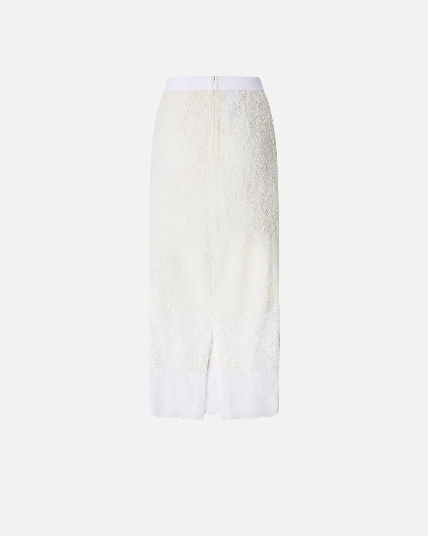 Midi skirt in lace with slits