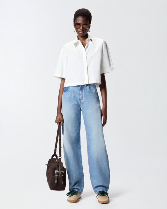 Cropped shirt with metallic details