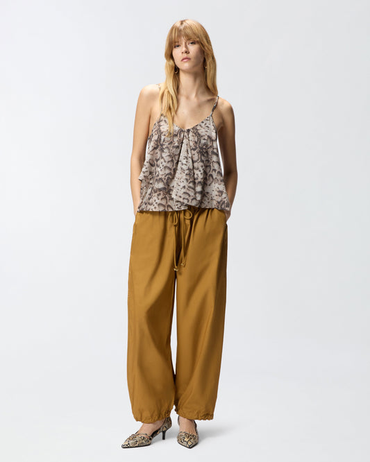 Top with spaghetti straps and snake print