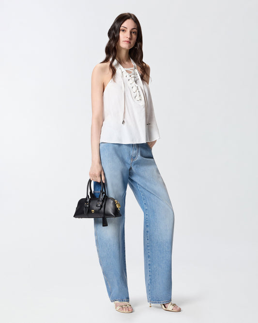 Lightweight top with laces and Texan details