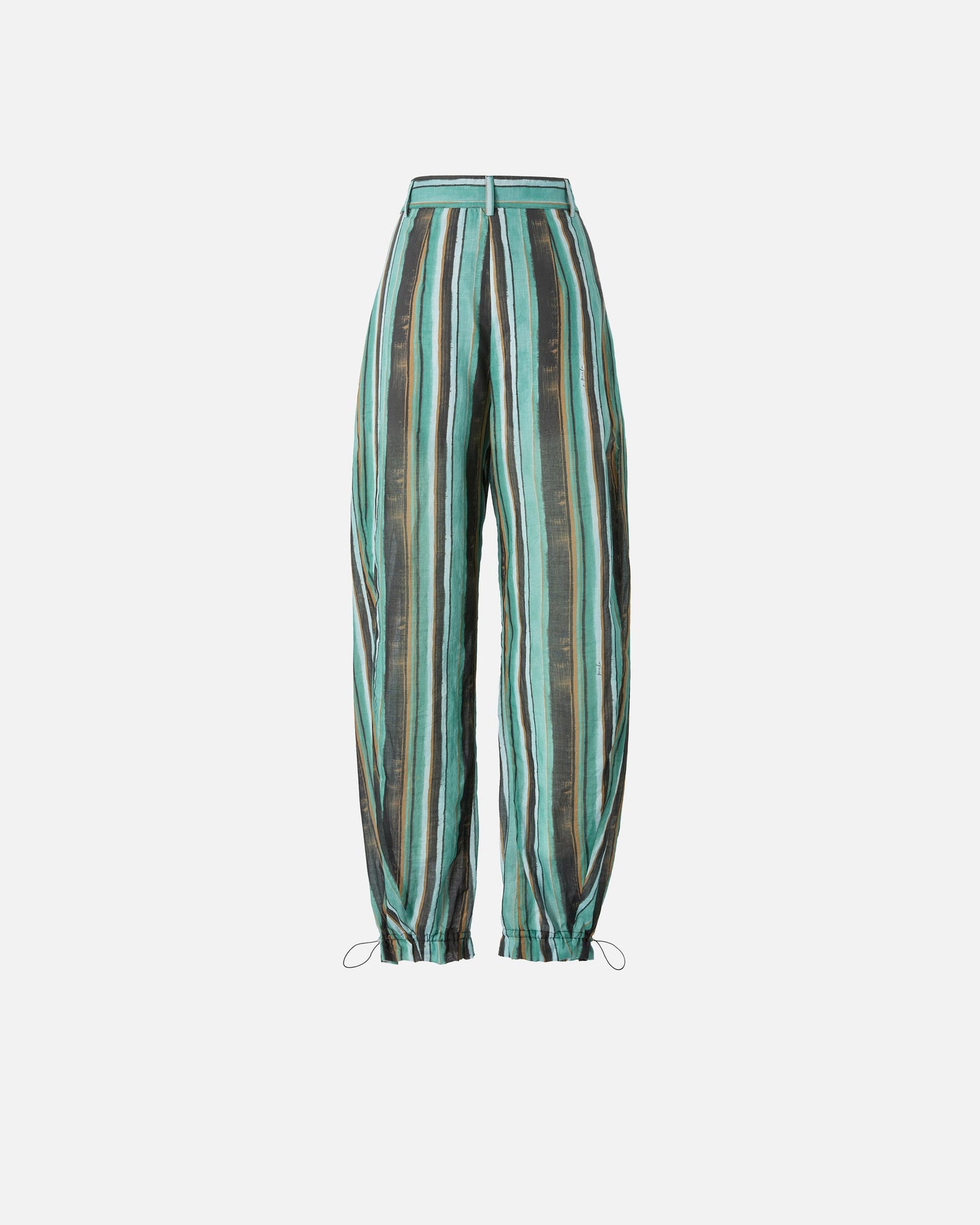 Relaxed-fit cotton trousers with brushstroke-effect stripes