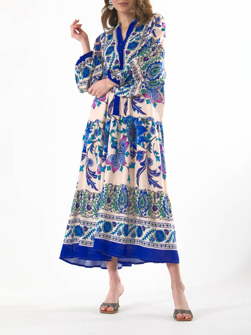 The Bohemian Bloom long-sleeved maxi dress