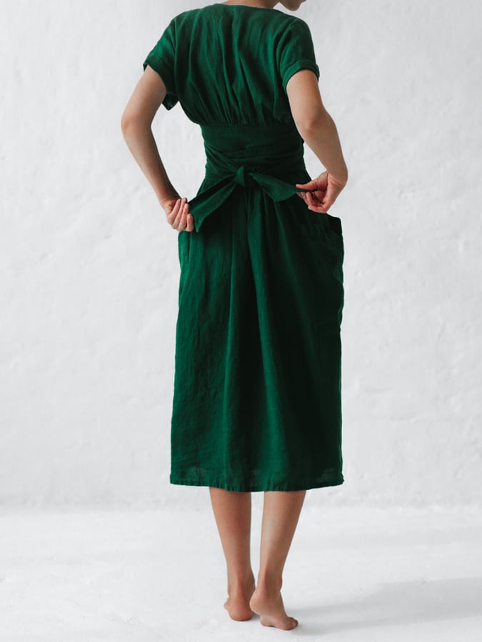 Leinenkleid mit Schnürung