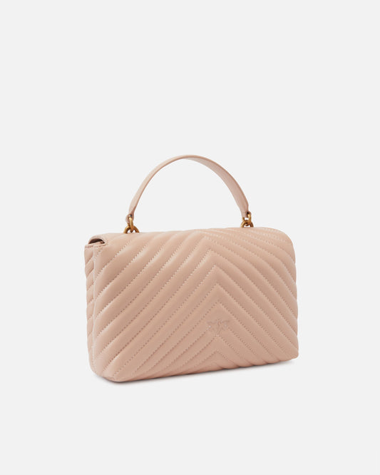Medium handbag Love Bag Puff Chevron in nappa leather