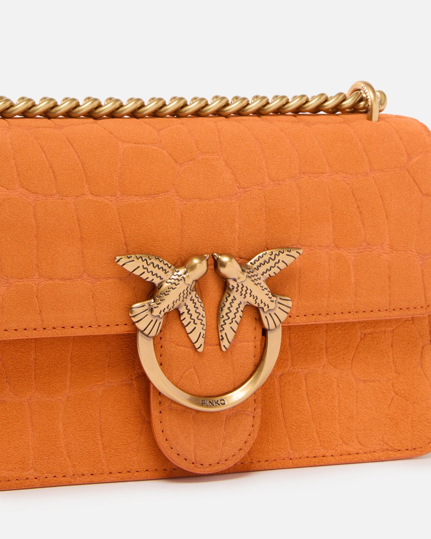 Mini Love Bag One small crossbody bag in crocodile-print leather