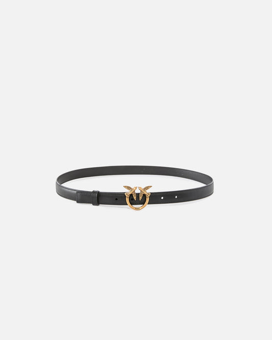 Love Birds thin leather belt 2cm