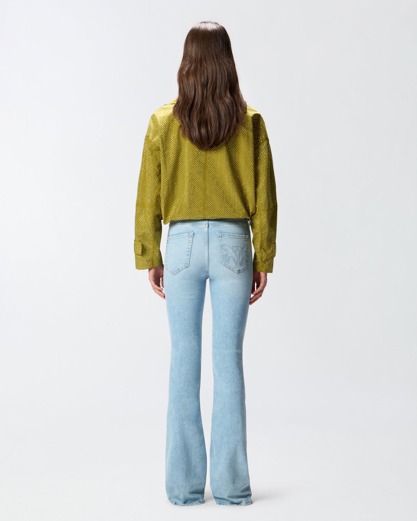 Light jeans with belt and Love Birds buckle