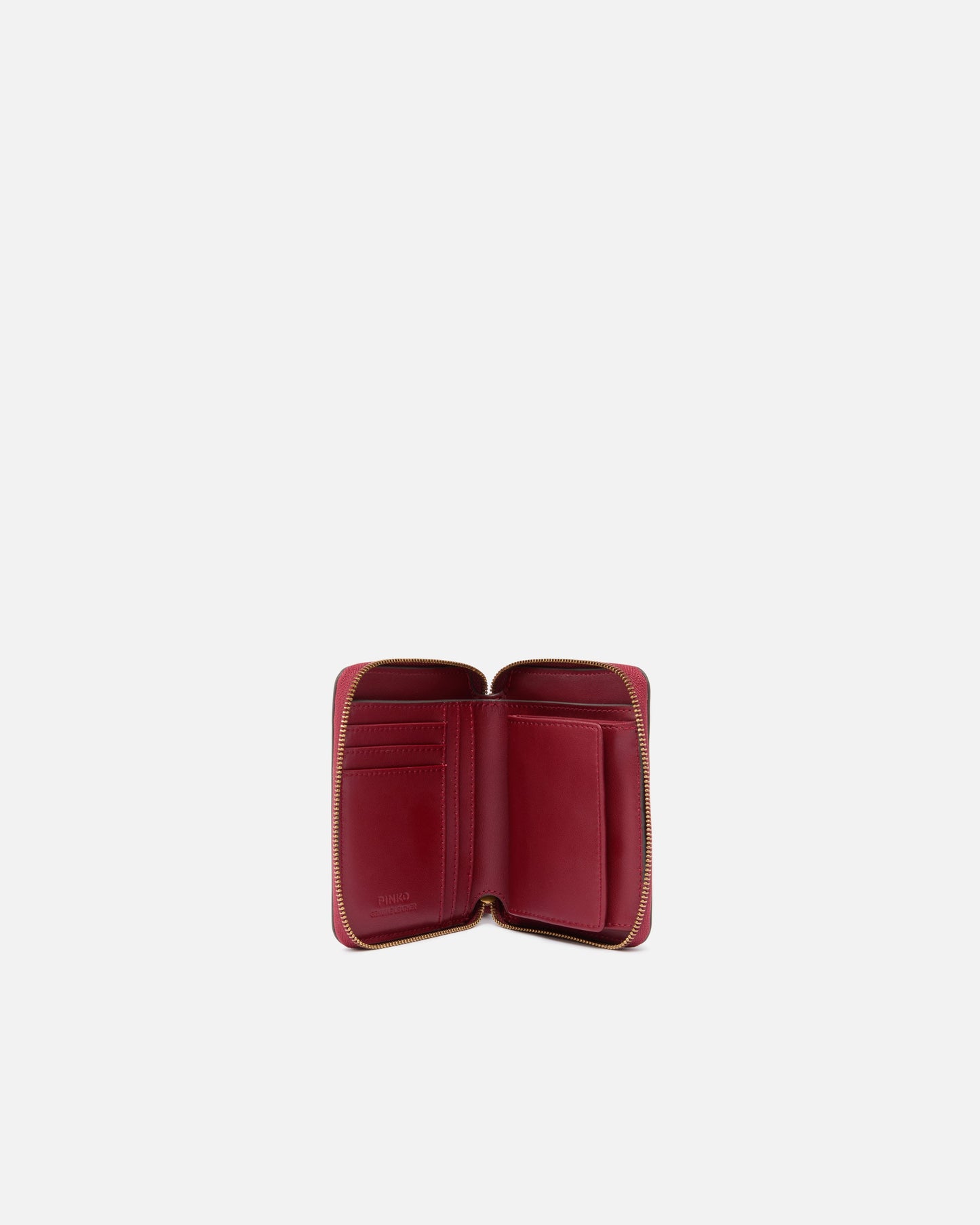 Square leather zip-around purse