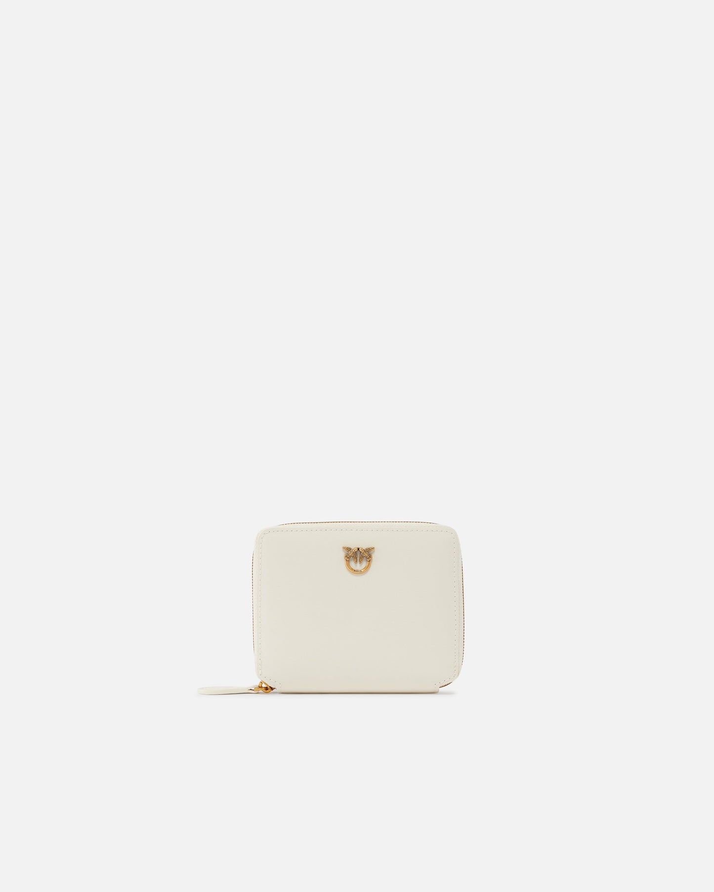 Square leather zip-around purse