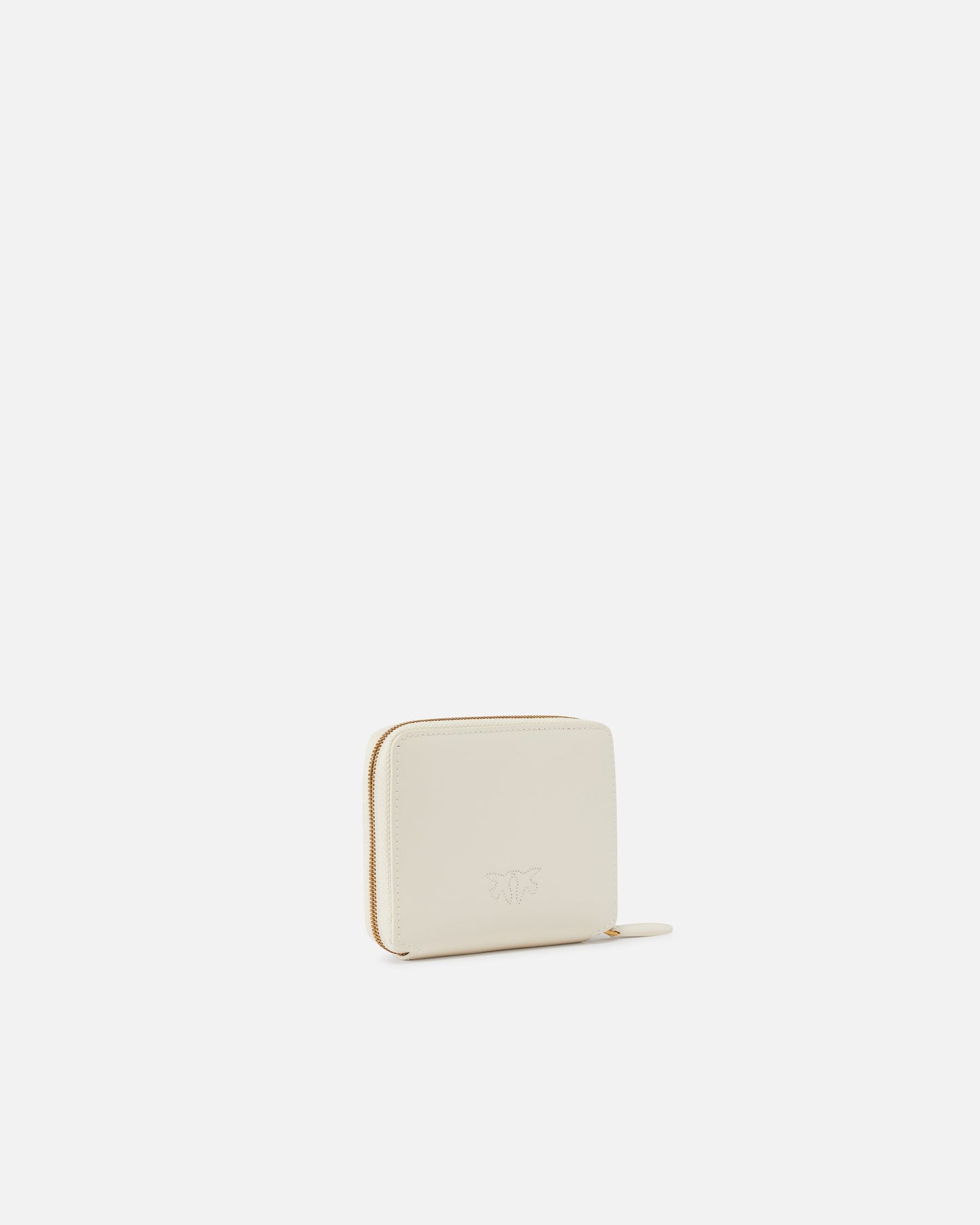 Square leather zip-around purse