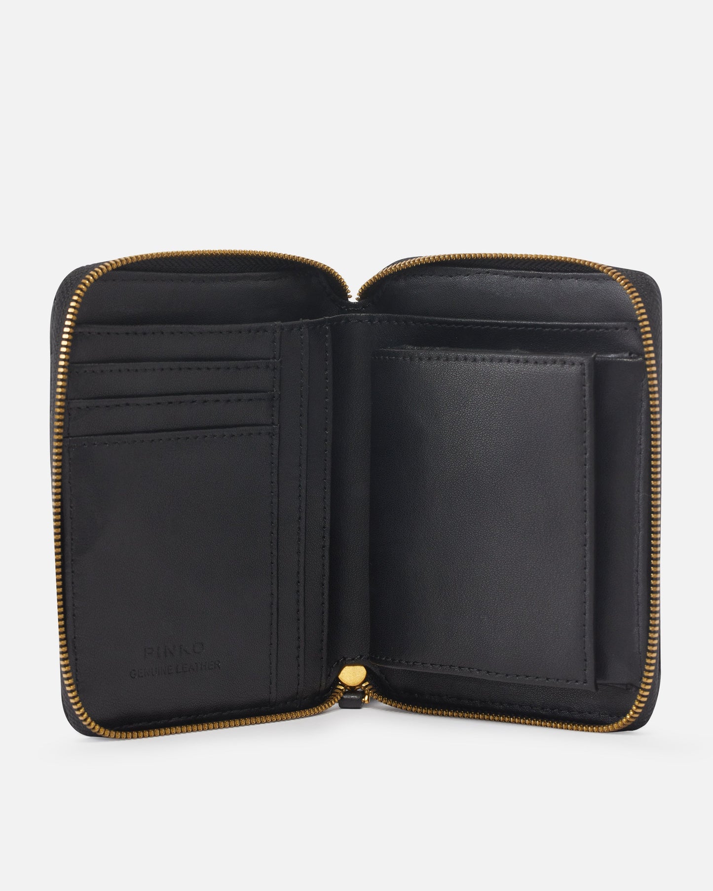 Square quilted nappa leather zip-around purse