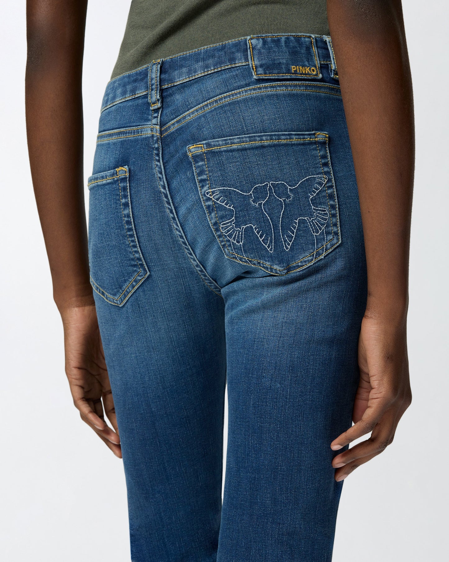 Flared stretch denim jeans