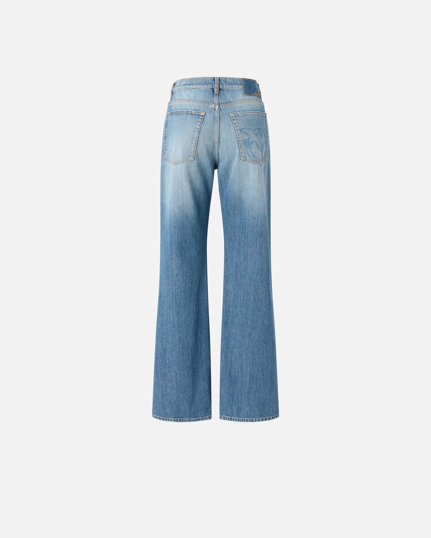 Wide-leg jeans with fading
