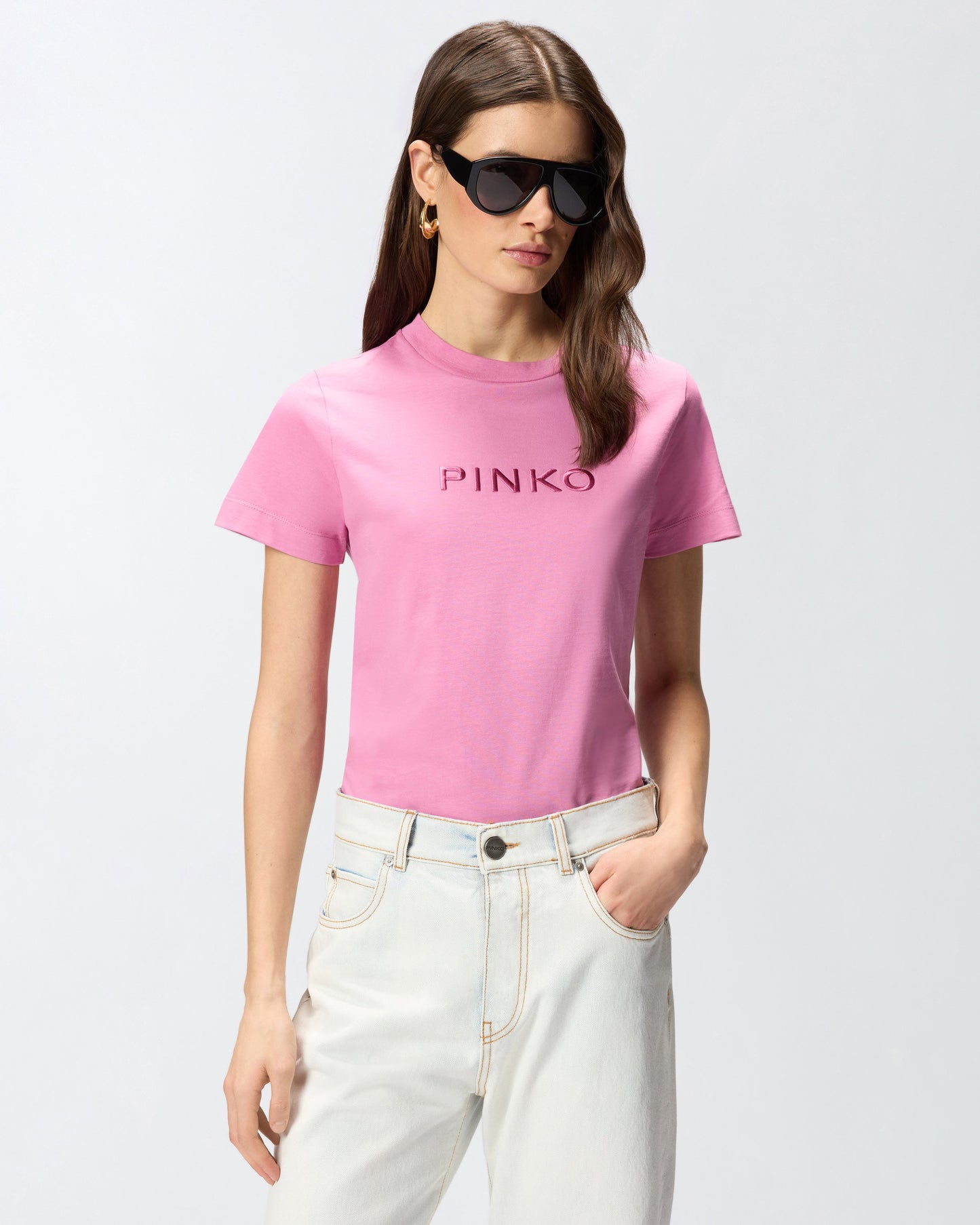 T-shirt with logo embroidery