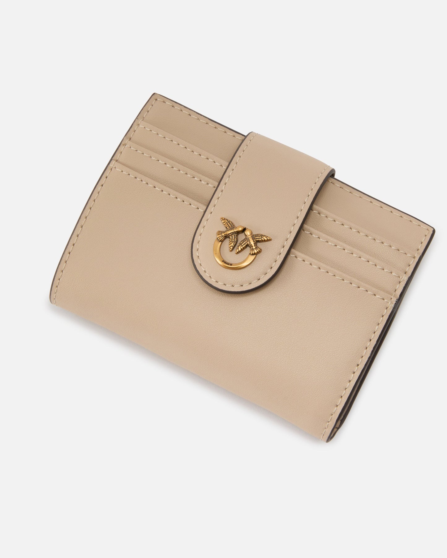 Small smooth leather wallet with logo