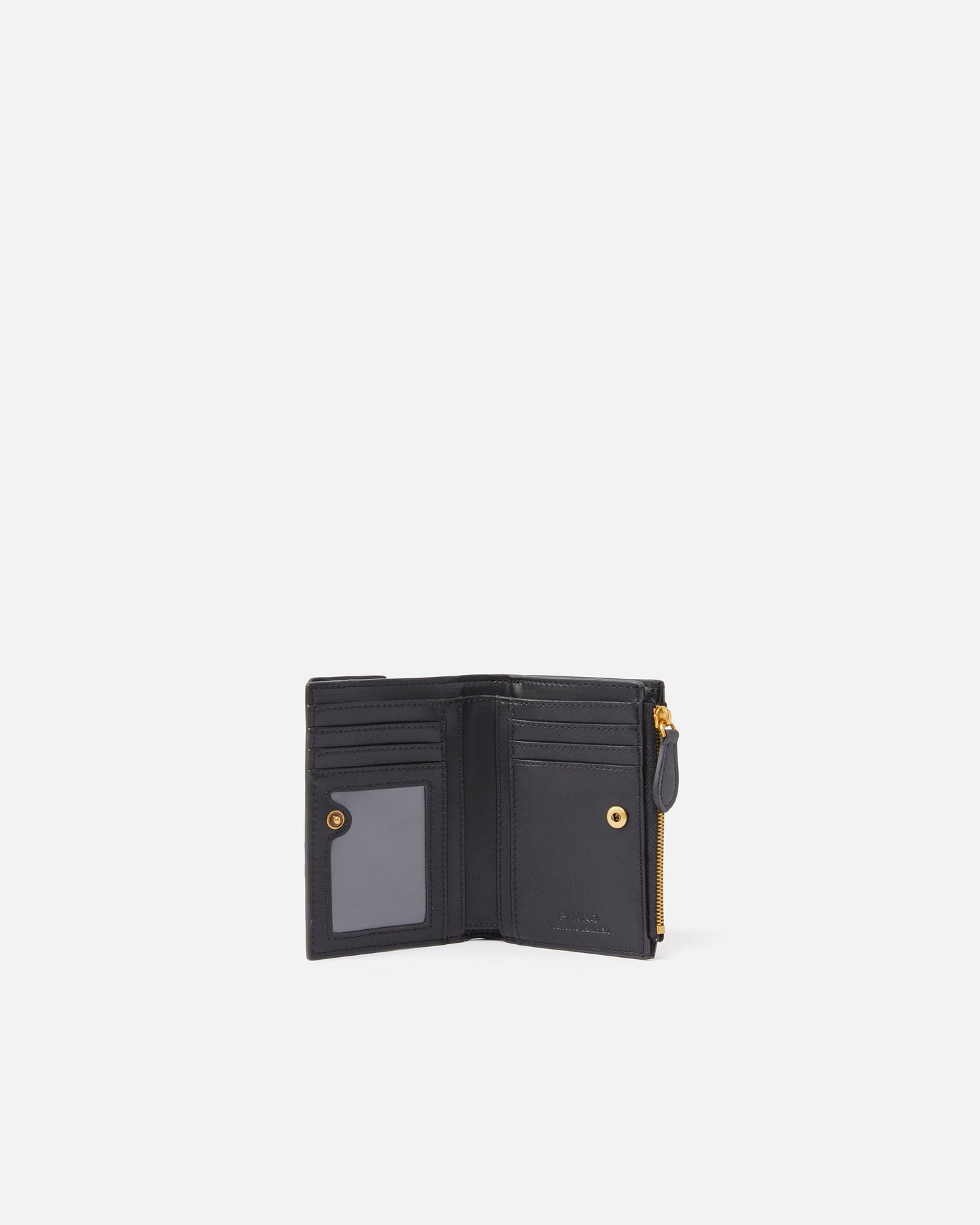 Compact small wallet in smooth leather with logo