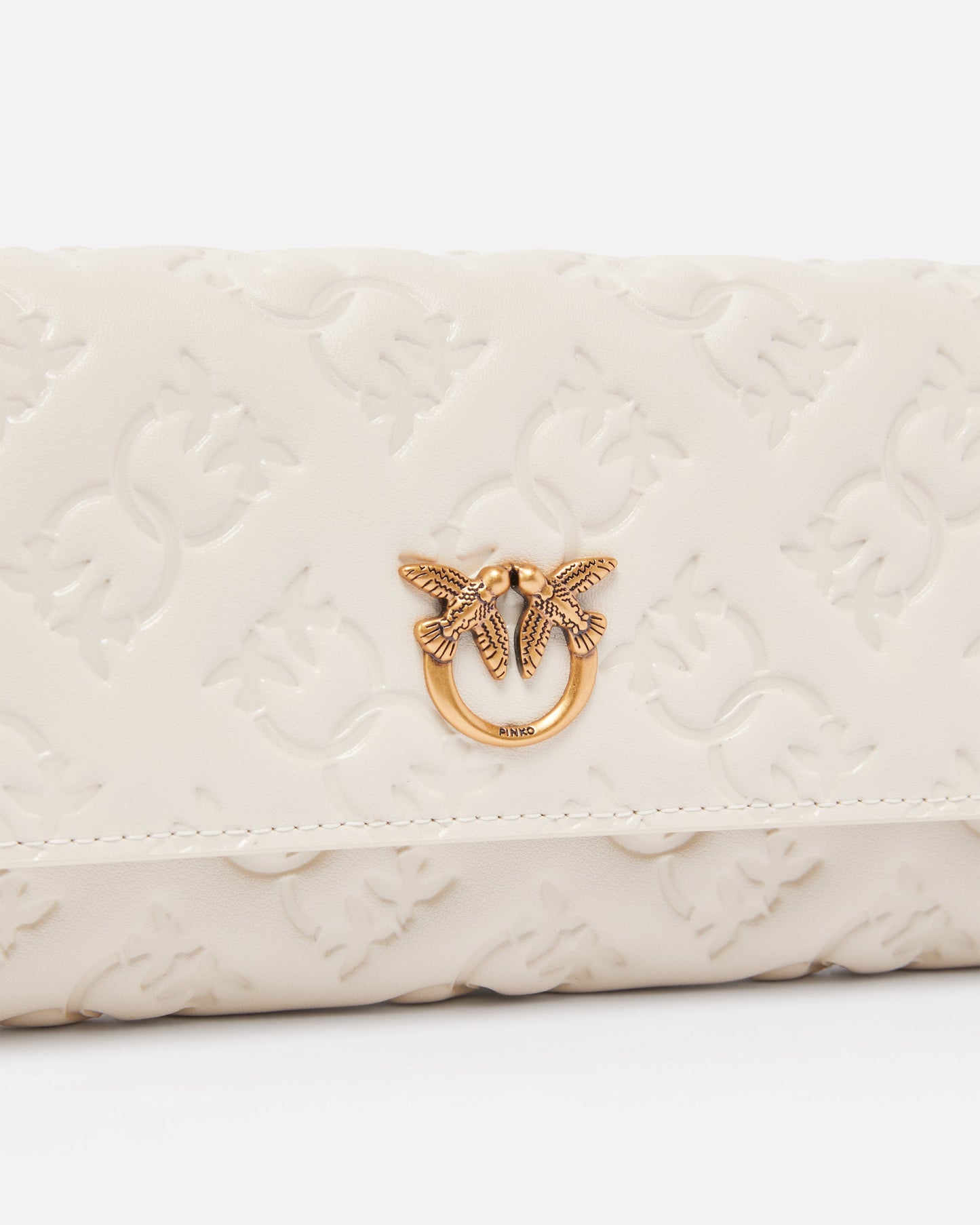 Rectangular Monogram leather wallet with strap