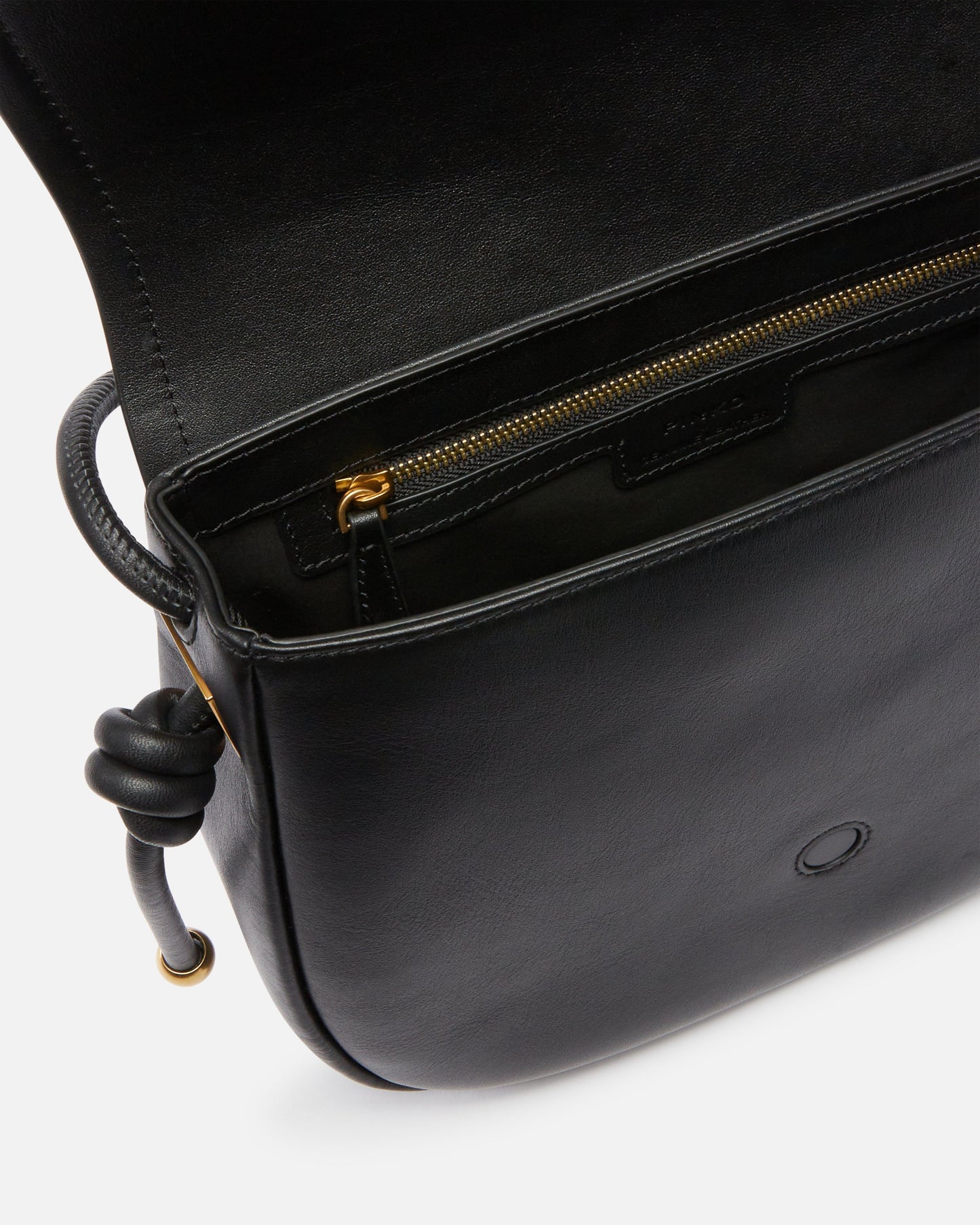 Large leather crossbody bag with knots