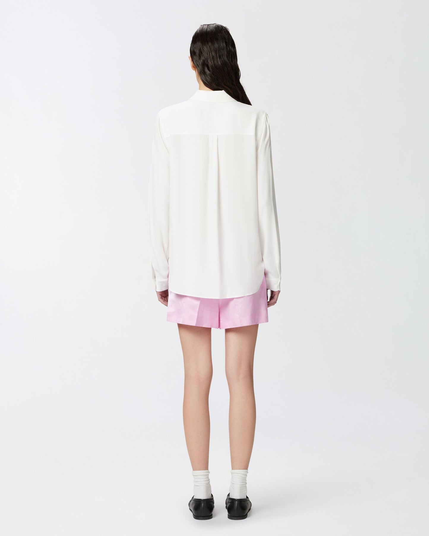 Shirt in silk-blend crepe de Chine