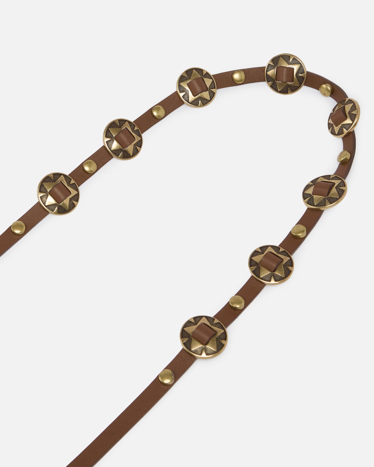 Thin belt with engraved metal plates 1cm