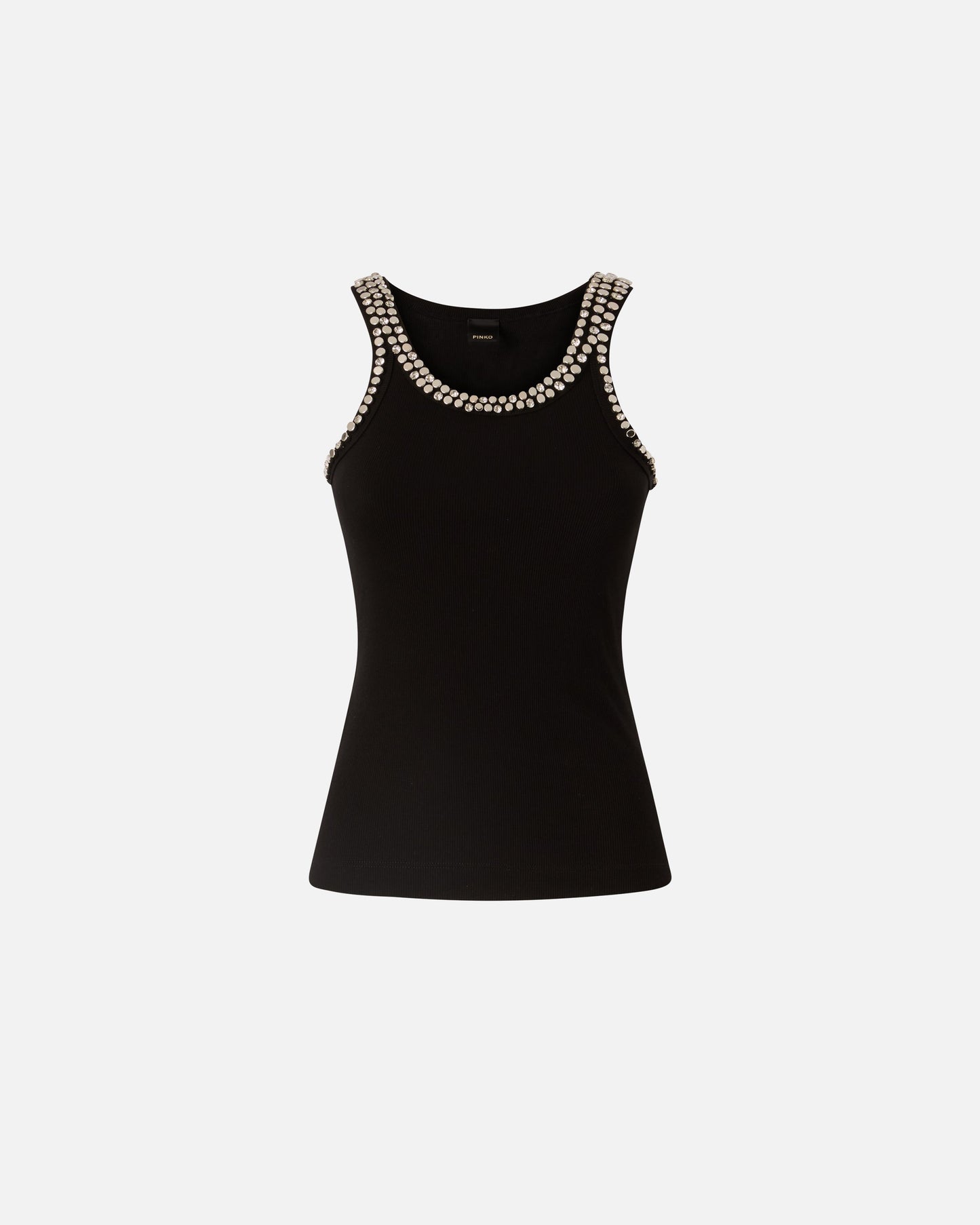 Ribbed top with bejewelled embellishment