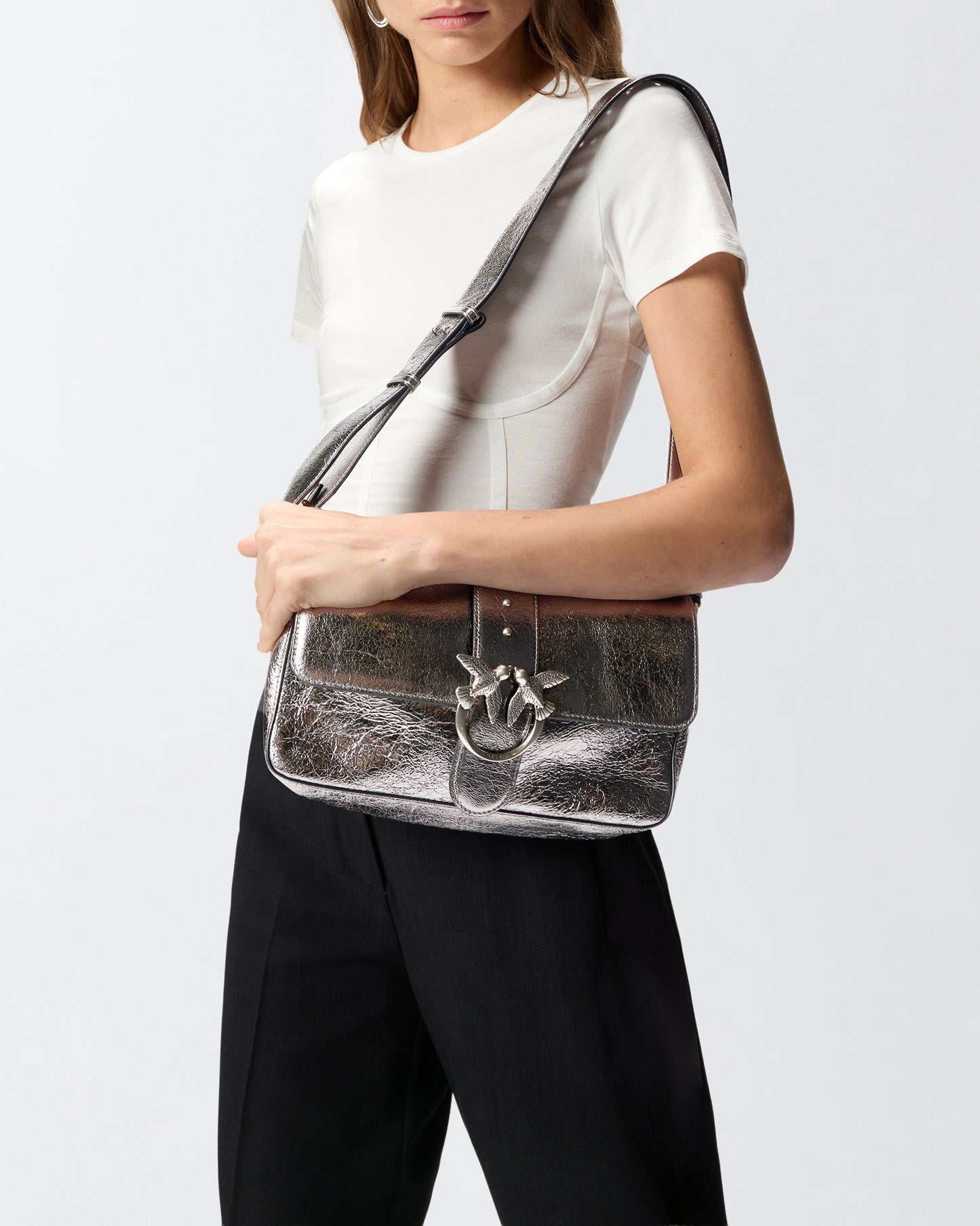 Love Bag One Slouchy medium shoulder bag in laminated leather