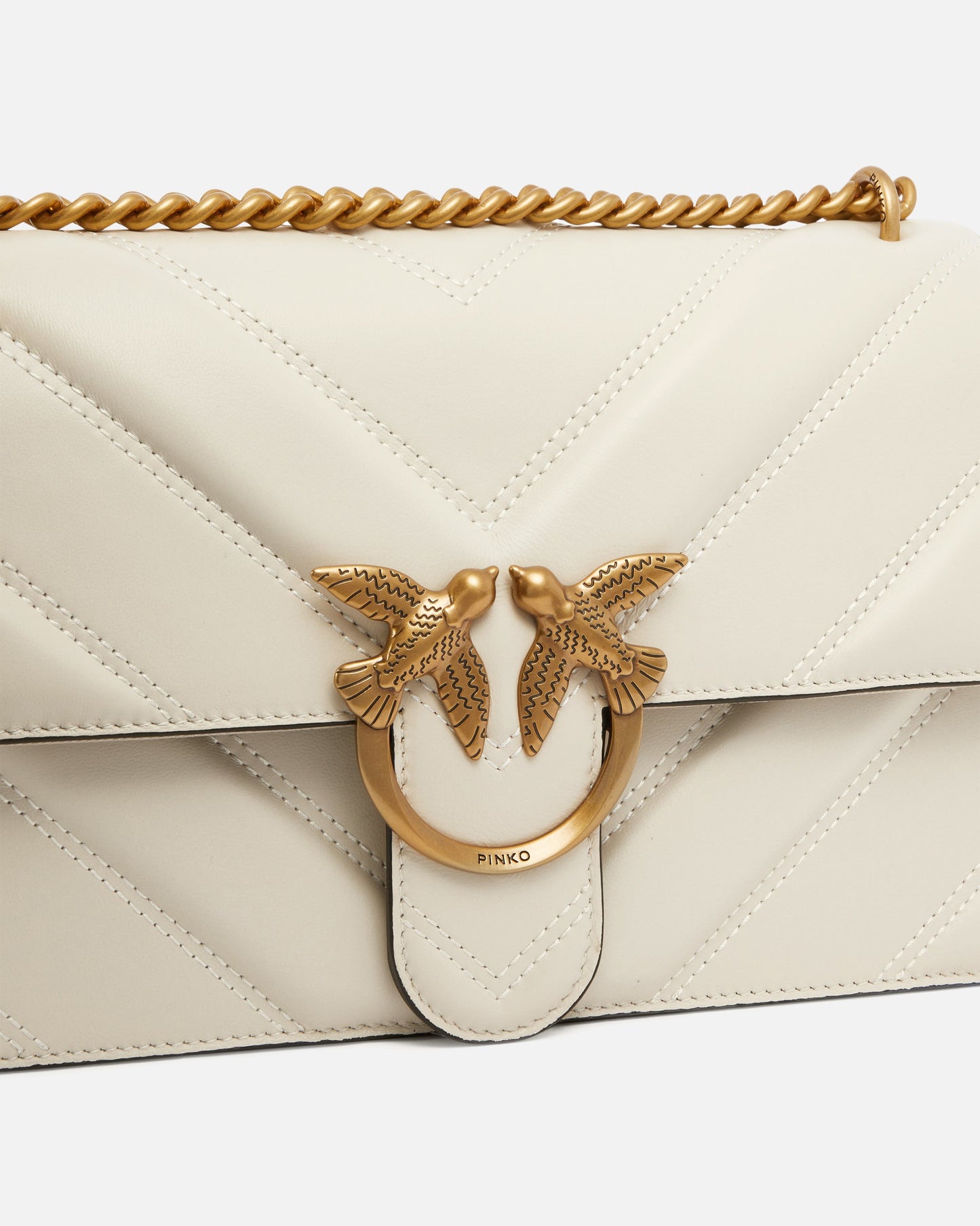 Medium Love Bag One Light chevron nappa leather crossbody bag