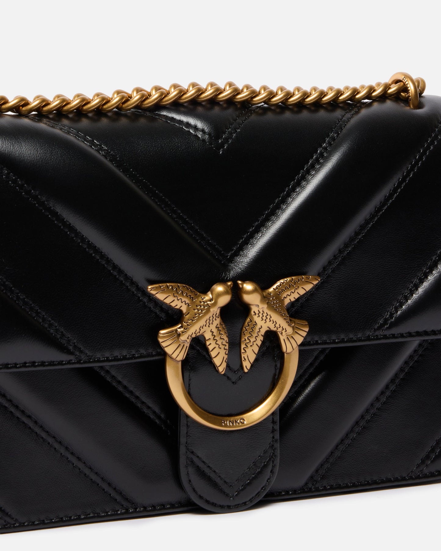 Medium Love Bag One Light chevron nappa leather crossbody bag