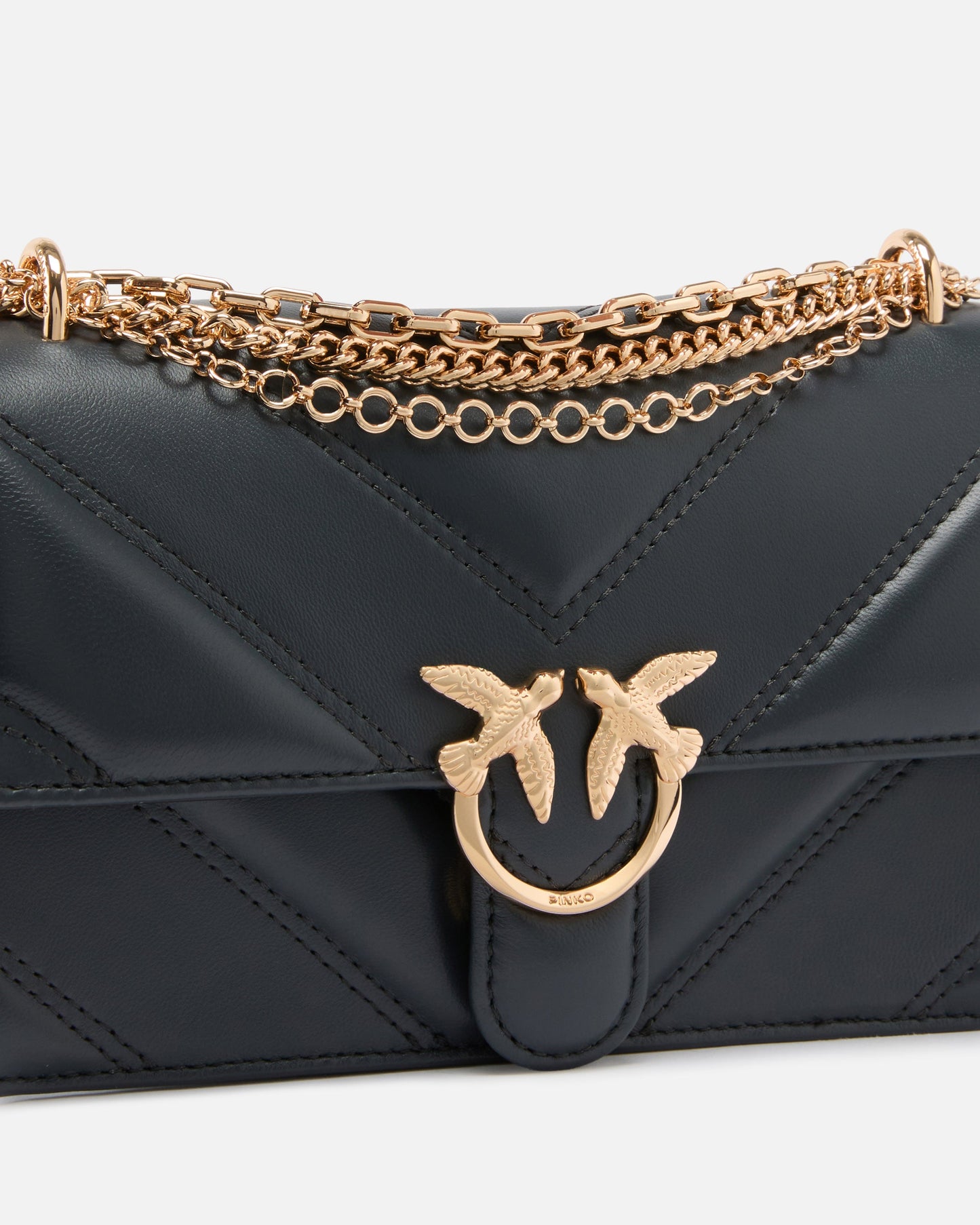 Mini Love Bag One shoulder bag in chevron leather and nappa with triple chain
