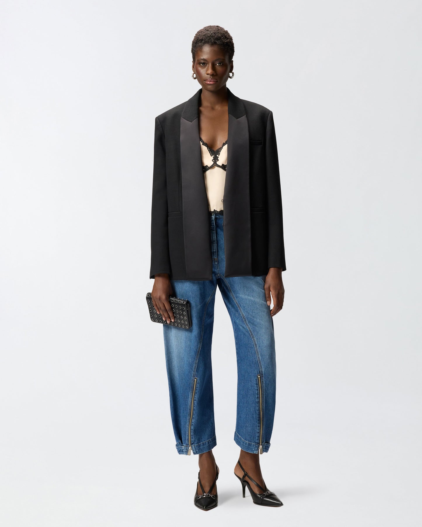 Balloon-fit jeans with zip