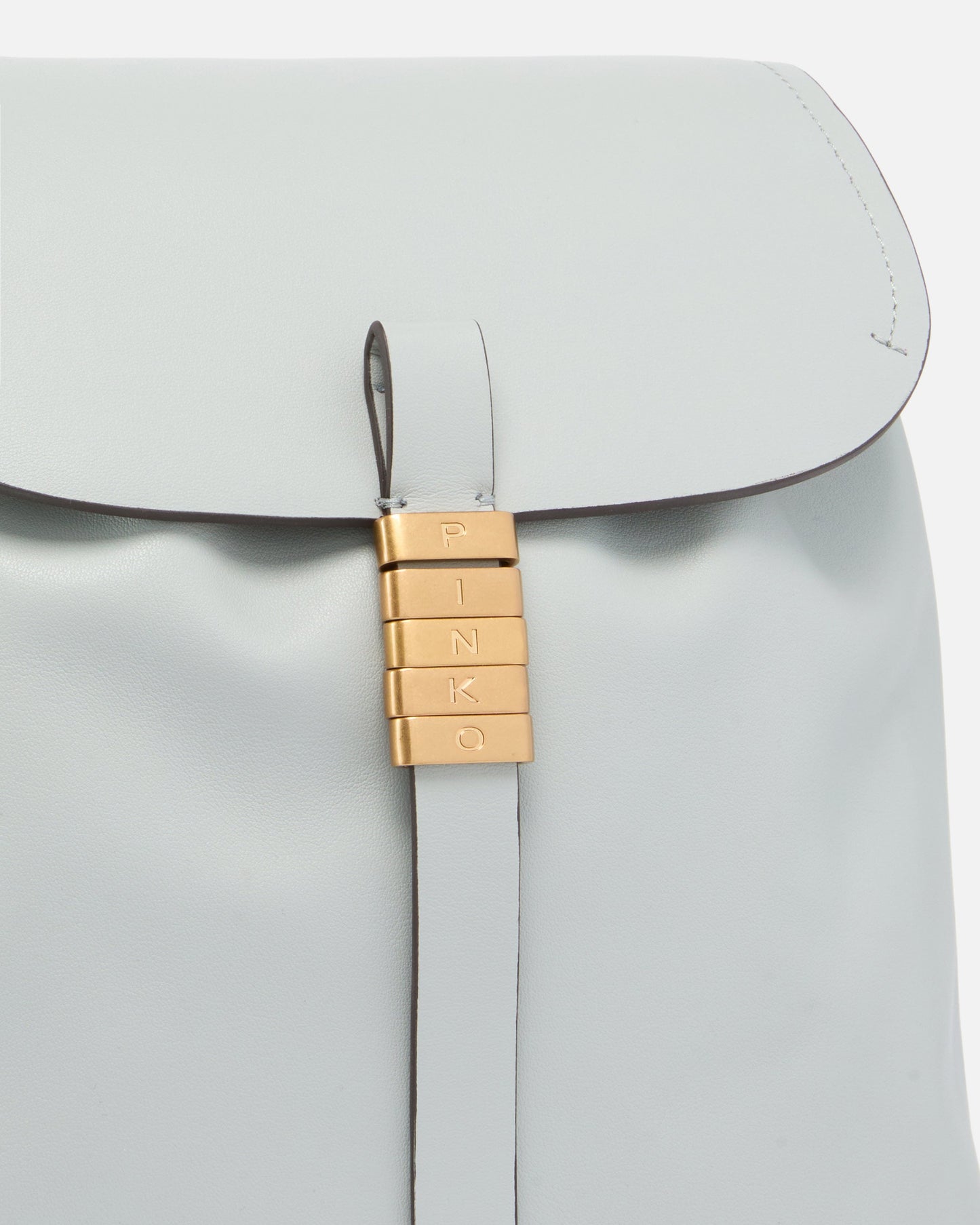 Medium Saddle Backpack in leather with logo rings