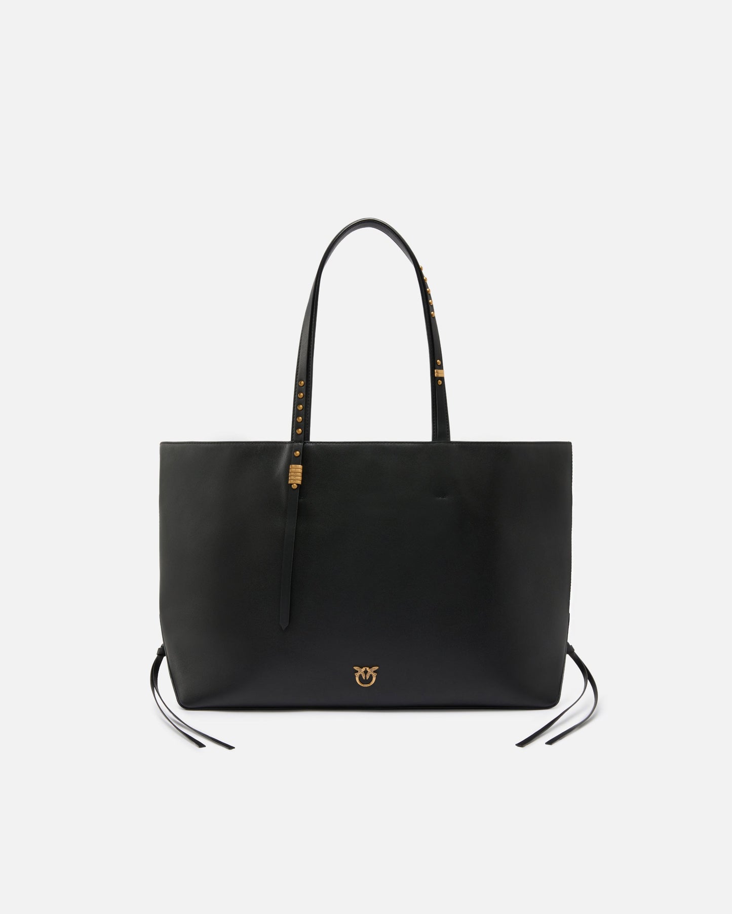 Medium leather shopper bag with metal details
