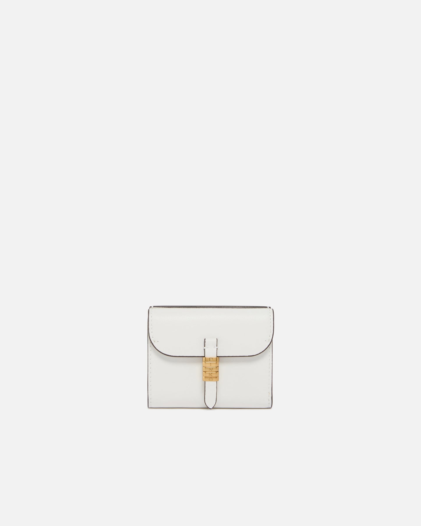 Leather wallet with logo lettering