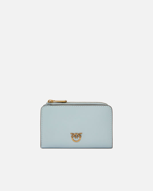 Mini wallet in leather with Love Birds