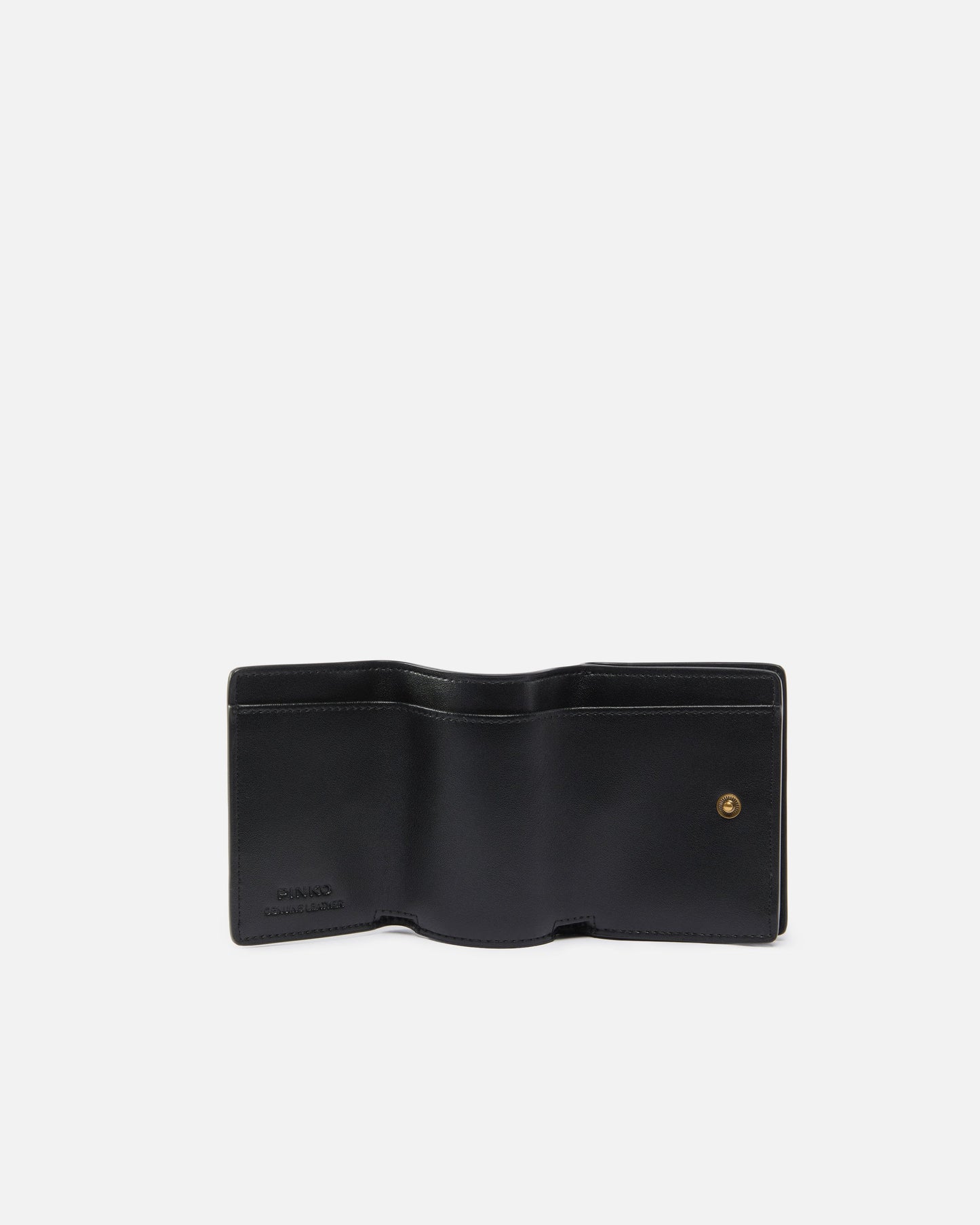 Compact leather wallet with wristlet