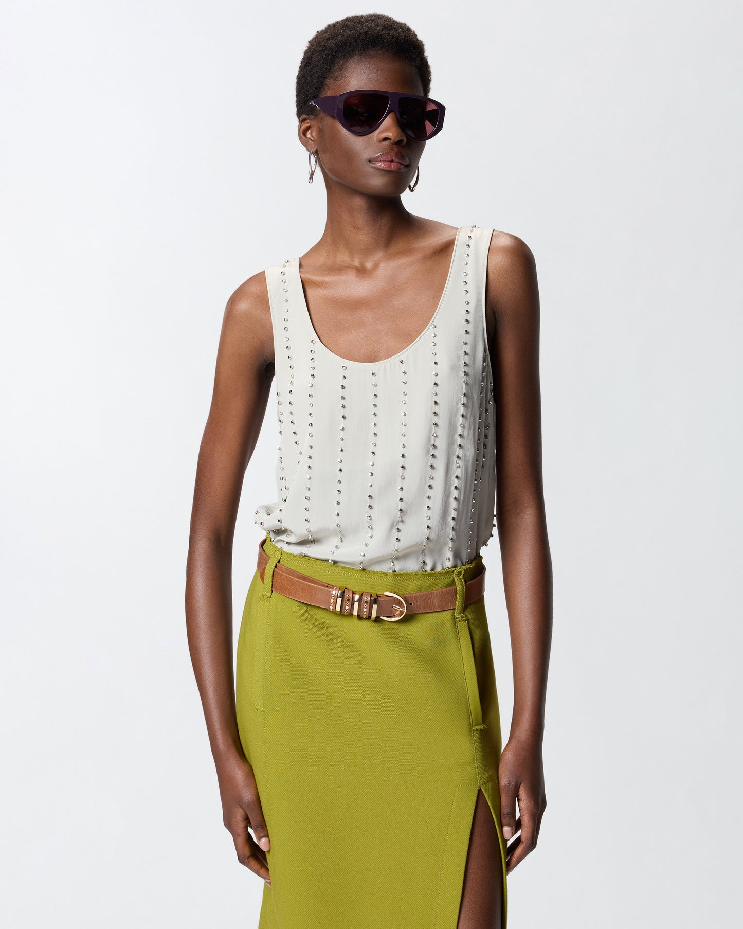 Vest top with jewel stripes