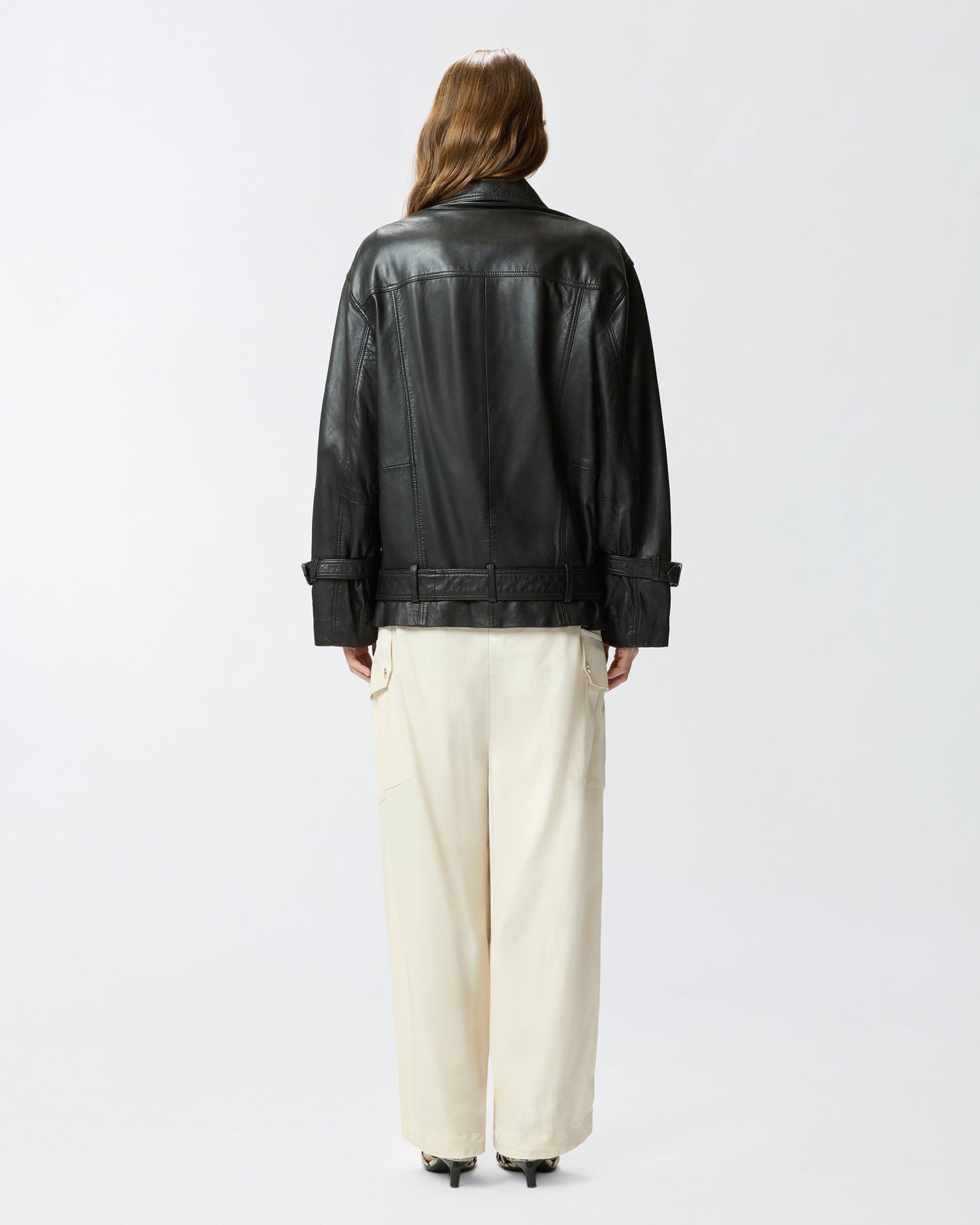Leather biker jacket