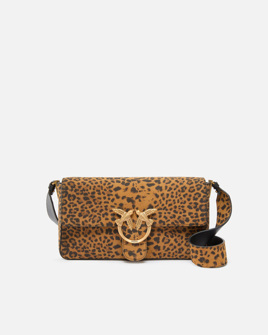 Love Bag One Slouchy medium shoulder bag in leopard-print suede