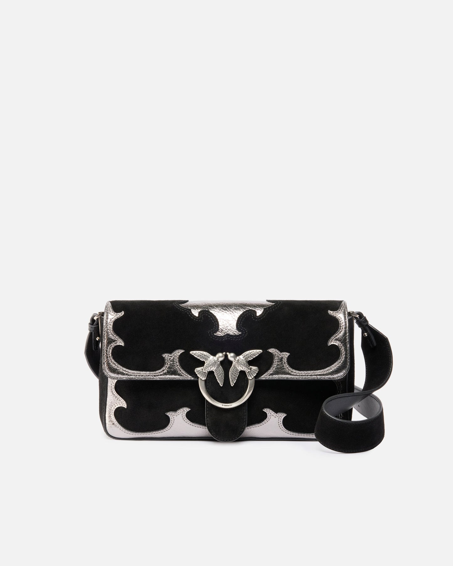 Love Bag One Slouchy medium shoulder bag in suede with inlays