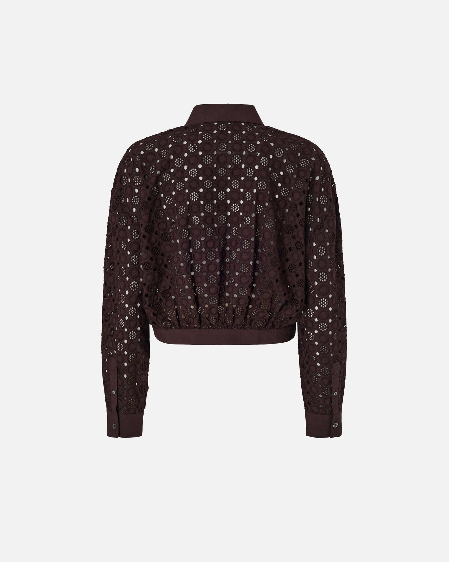 Cropped shirt with broderie anglaise