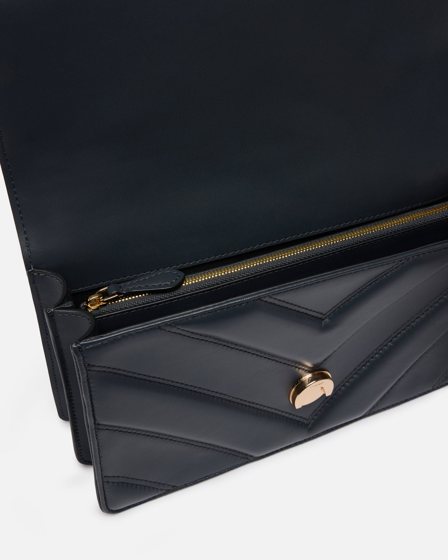 Love Bag One medium shoulder bag in chevron leather and nappa with triple chain