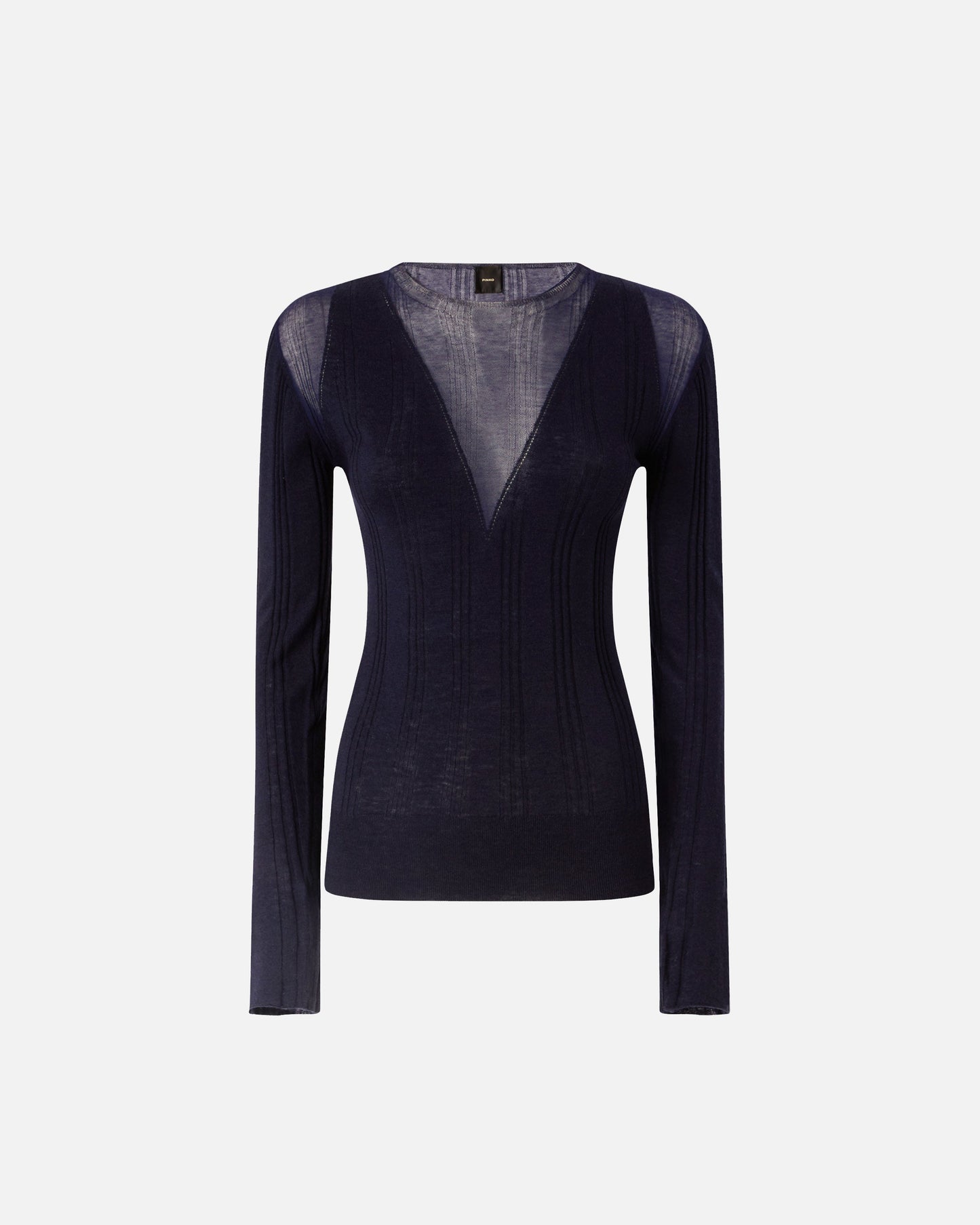 Lightweight ribbed sweater with sheer details