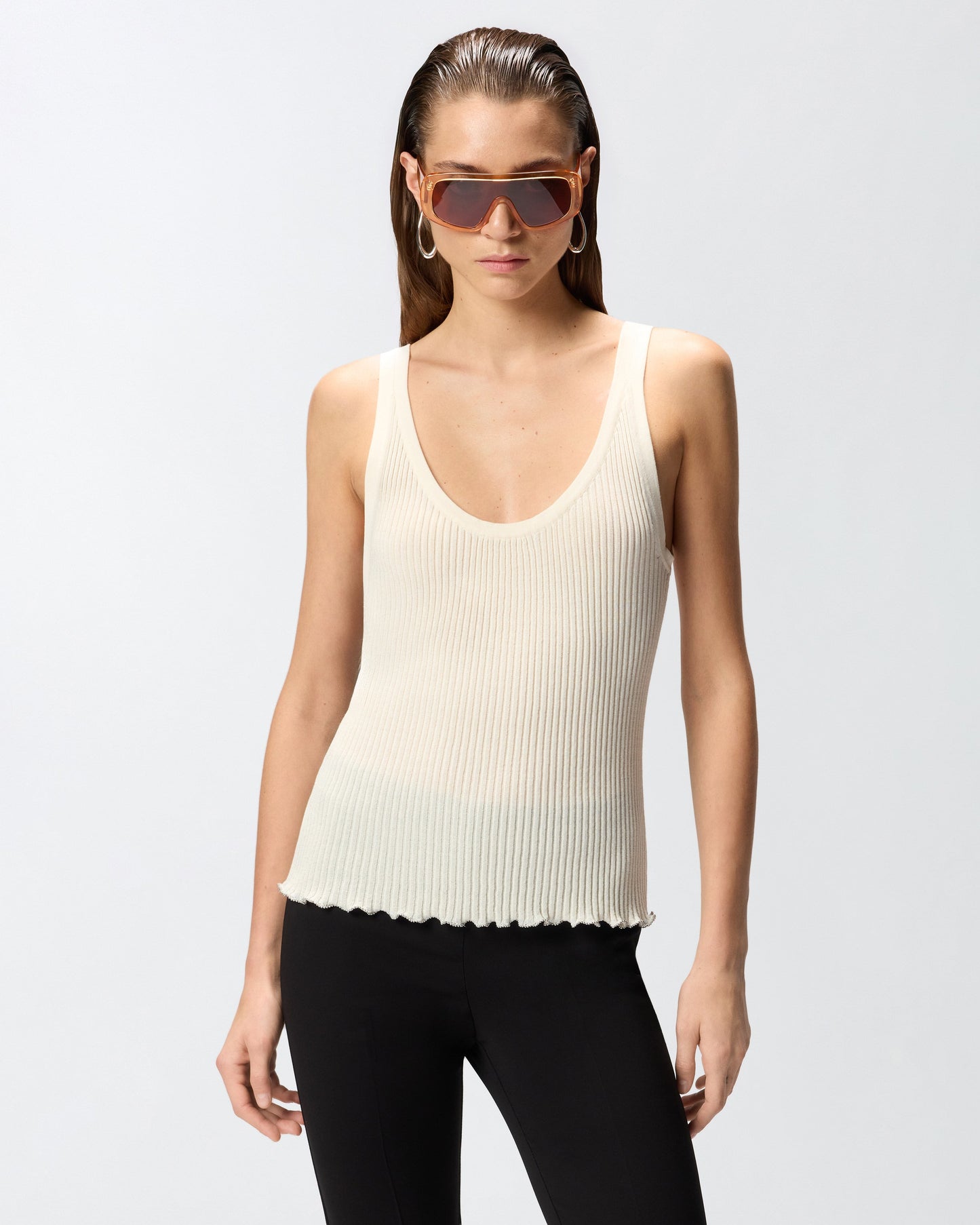 Ribbed vest top with logo