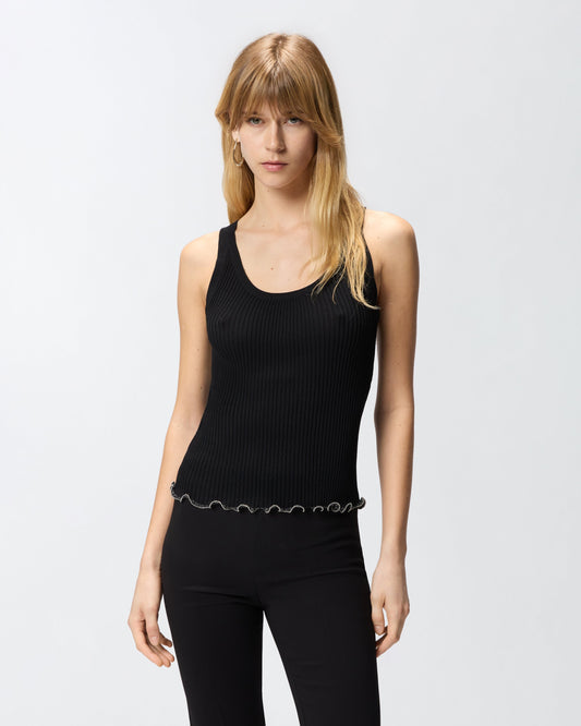 Ribbed vest top with logo